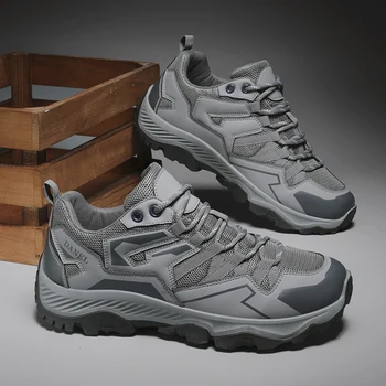 נעלי הליכה אדם טיפוס הרים רשת Non-להחליק חיצוני לנשימה ללבוש עמידים עבודה ציד נעלי תיירות קמפינג רך נוח