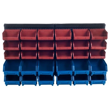המוסך ארגזי אחסון - 30-תא הארגון מוסך, מלאכה אחסון, ארגז כלי יחידה ארגונית (/אדום/כחול) על ידי אביזרי רכב