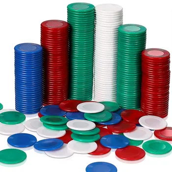 400 חתיכות פלסטיק פוקר צ 'יפס אסימוני משחק 4 צבעים מונה כרטיס למשחק סופר משחק בינגו צ' יפס כרטיס, 3
