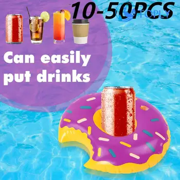 10-50Pcs מתנפחים לשתות כוס מחזיק סופגנייה כוס משקה מחזיקי לעמוד צף תחתיות בריכת שחייה מסיבת צעצועים מתנפחים