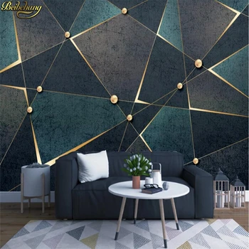 beibehang מותאם אישית 3d טפט קיר מודרני מינימליסטי גיאומטריות מופשטות קווי זהב רטרו אור יוקרה רקע קיר נייר