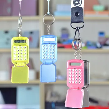 מחשבון יצירתי נוח אלקטרונית Mini מחשבון קסם שקית מחזיק מפתחות לבית הספר