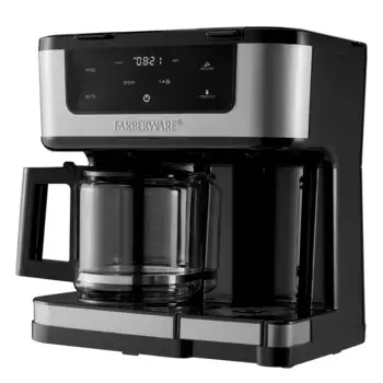 Farberware לצד מכונת קפה, לשרת יחידה בתוספת 12 גביע טפטוף, שחור, נירוסטה