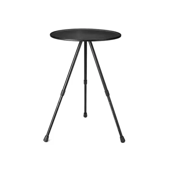 1Set חיצוני קמפינג נייד קטן שולחן עגול מתקפל אלומיניום סגסוגת הרמת שולחן פשוט עם שלוש רגליים שולחן שחור