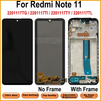 Xiaomi Redmi הערה 11 LCD 2201117TG תצוגה מסך מגע לוח הדיגיטציה על Redmi הערה 11 תצוגה עם מסגרת החלפת