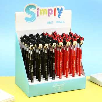 48pcs סרט מצויר של דיסני עיפרון מכני מילוי חינם עיפרון להציג את תיבת מיקי מאוס ילדים לומדים בבית הספר משרדי