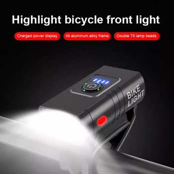 2023 חדש LED אופניים אור 1000LM נטענת USB תצוגת כוח MTB הרים אופני כביש חזית מנורת פנס רכיבה על אופניים ציוד