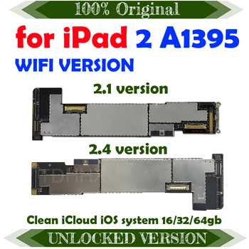 נקי iCloud עבור iPad 2 לוח האם A1395 עם iOS 100% מקורי עבור iPad 2 Mainboard A1396 או A1397 WIFI הסלולר