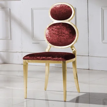 הפוסט-מודרנית אור יוקרה פינת אוכל כיסא נירוסטה האוכל כיסא מטבח רהיטים הביתה יצירתי משענת בחדר האוכל כיסאות