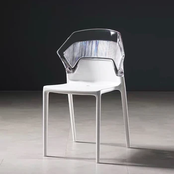 פלסטיק מטבח המסעדה האוכל כיסא פנוי מודרני מינימליסטי נורדי אקריליק האוכל כיסא שקוף Silla ריהוט הבית DQ