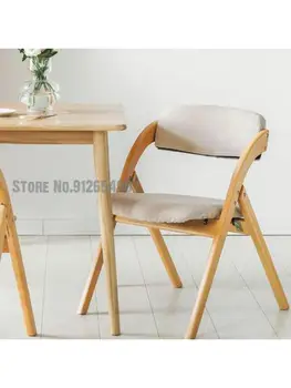 עץ מלא כיסא מתקפל הביתה משענת הכיסא מתקפל האוכל כיסא מחשב במשרד כיסא שרפרף מתקפל נייד יו 