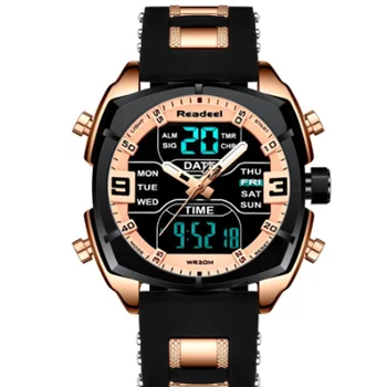 Readeel דיגיטלי גברים צבאי השעון עמיד למים שעון יד קוורץ LED שעון ספורט שעון זכר גדול שעונים גברים Relogios Masculino