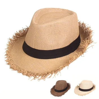 קיץ גברים כובע קש ג ' אז כובע Fedoras כובע גנגסטרים כובע החוף כובעים כובע פנמה ספורט תחת כיפת השמיים Sunhat מגבעות