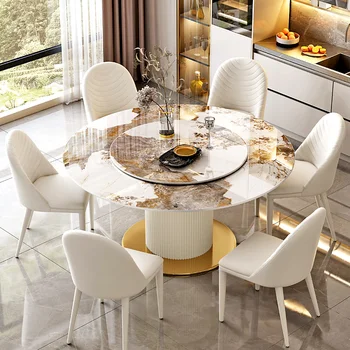 לבן יוקרה לוח שולחן אוכל מודרני אבן אור רוק מינימליסטי Highend הפוסט-מודרנית מעצב איטלקי דגם ארט רהיטים הביתה