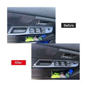 הרכב סיבי פחמן חלון זכוכית להרים את הכפתור לקצץ להחליף כיסוי משענת יד הדלת לוח סובארו WRX/WRX STI 2015-2020 LHD