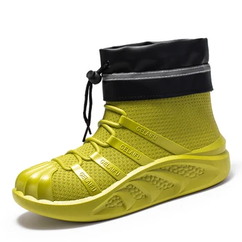 גברים של מגפי גומי זוגות מזדמנים ספורט קרסול נעלי גשם מגפיים עמיד למים בעל דיג בטיחות בעבודה מגפי גשם נעלי