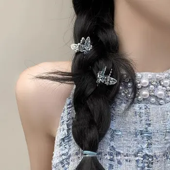 מתוק מגניב בנות 3D פרפר עדין ורצוף רטרו קטן Y2k חלול שיער הצבת יומי אלגנטי סגסוגת אופנה שיער קליפ