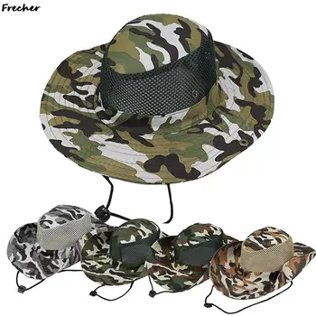 הסוואה ' ונגל כובעים יוניסקס הקיץ שמשיה כובע רשת טלאים דלי כובע צבאי הסוואה ציד דיג הכובע חיצוני Gorras