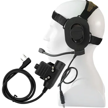 באומן Elite II טקטי אוזניות עם טקטי U94 דיבור / שידור קנווד 2 Pin Plug עבור Baofeng UV-5R UV-82 הווקי טוקי