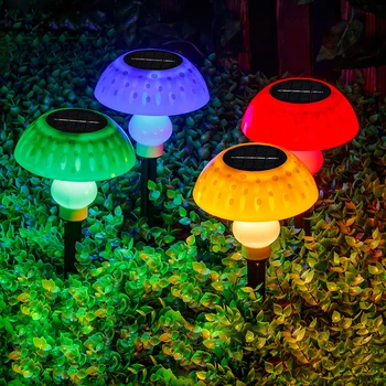 פטריות עיצוב אורות סולארית מופעל על פטריות חיצוני עמיד למים נוף המנורה פיות האור חצר פטיו מחוץ עיצוב 4Pcs/סט