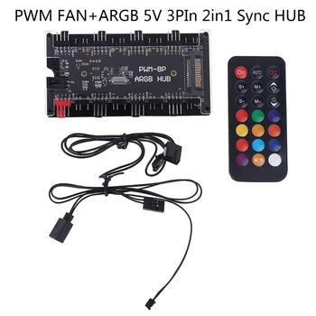 PWM FAN+ARGB LED 2 ב 1 תורגם רכזת ARGB למיעון עמיד Dropship
