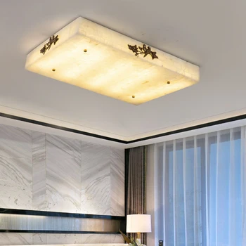 קלאסית השיש מנורת תקרה 2023 זהב פליז חרוט אור תקרת עיצוב הבית Lampara דה Techo עבור חדר השינה לסלון