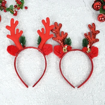 חג המולד קרניים, אוזניים Headbands חג המולד קישוטי השנה החדשה בחורה טובות Cosplay מסיבת הכובעים אביזרים לשיער