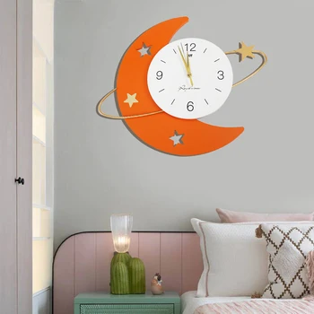 מודרנית קיר שעון DIY 3D כוכבים הירח הביתה השעון המשרד אמנות לילדים קישוט השעון בסלון יצירתי מתנות