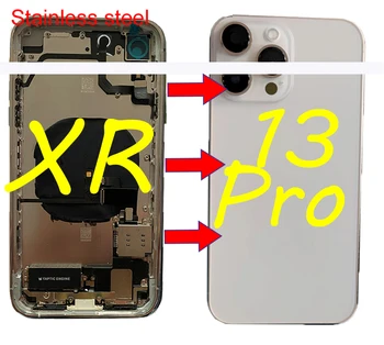 הרכבה המלא מסגרת פלדה גדול, מצלמה לאייפון XR כמו 13pro דיור,עבור XR ל-13 Pro Diy Backshell ערכות החלפה עם חלקים