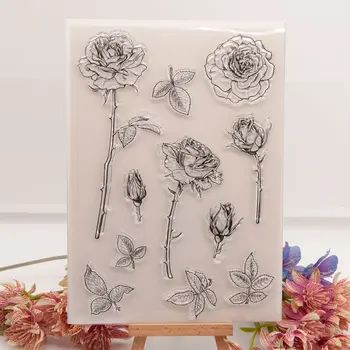 פרחים שקוף ברור סיליקון חותמת על החותם DIY עיצוב אלבום תמונות אלבום תמונות מעוצב נקי חותמת הסדינים.