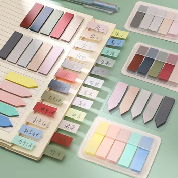 צבעוני שקוף דביק הערות עמיד למים Memo Pad מדבקות סימניות סמן מדבקת נייר משרדי, ציוד לביה 