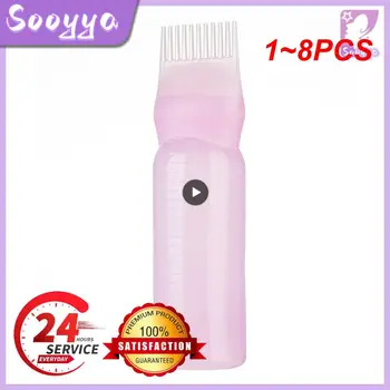 1~8PCS 120ml ססגוניות פלסטיק צבע שיער למילוי הבקבוק המוליך המסרק מחלק סלון שיער צביעת שיער סטיילינג