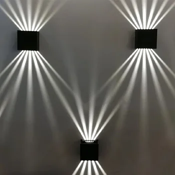 אלומיניום שחור מנורת קיר חיצוני אטימות IP65 מרפסת גן קיר אור מנורות קיר מרפסת מרפסת קישוט תאורה מנורות