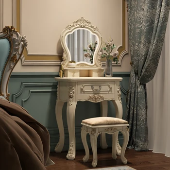 השולחן נוח, שולחן איפור תסרוקת יוקרה קטנים מסוף יהירות אחסון לצד המיטה Tocador Maquillaje וינטג ' רהיטים היי