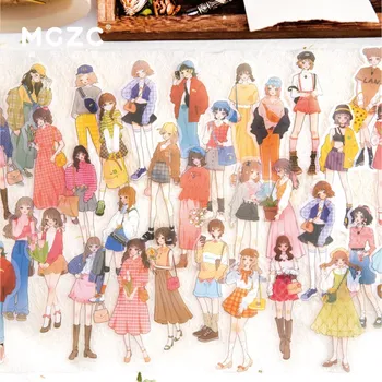 30 יח 'בנות חמודות אופנה מדבקות Kawaii אנשים מדבקות עבור אלבום תמונות קולאז' אמנות תיעוד אספקה מתכננים אלבום