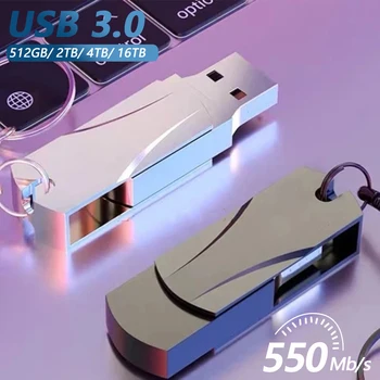 מיני כונן קשיח USB 3.0 במהירות גבוהה Flash Drive 2TB נייד עט כונן פלאש חיצוני זיכרון מסוג-c מתאם עבור שולחן העבודה של מחשב נייד