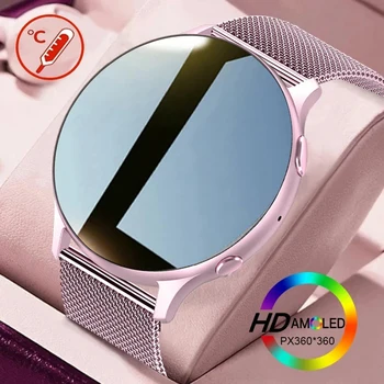 2023 חדש טמפרטורת גוף שעון חכם נשים גברים HD 360*360 מסך ענה לשיחה חיוג שיחה Smartwatch עבור Samsung שעונים לנשים