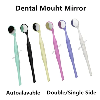50Pc כלים דנטליים אורתודונטי צילום הפה מראות רודיום השטח הקדמי מבחן המראה זכוכית רפלקטור הלבנת שיניים