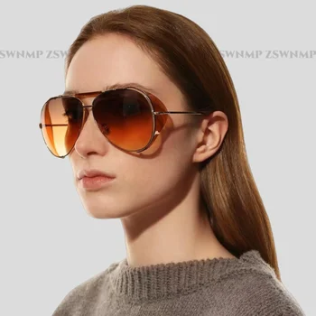 קיץ החדש בסגנון קלאסי טייס נשים משקפי שמש וינטג מתכת משקפיים רחוב לנצח קניות המראה Oculos דה סול Gafas UV400