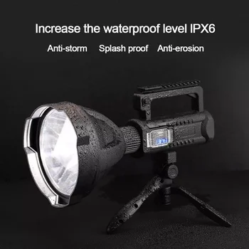 זרקור LED פנס P50 גבוהה לומן נטענת סופר בהיר גדול הזרקור על דיג, מחנאות Handlamo עם חצובה