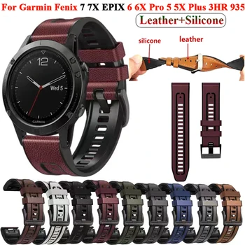 22 26mm סיליקון עור להקת שעון רצועה עבור Garmin Fenix 7X 7 Epix Gen 2-6X-6 Pro 5X 5 פלוס 955 שעון חכם Quickfit רצועת שעון