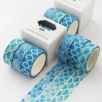 3 יח ' /חבילת גל האוקיינוס Washi הקלטות סט דבק מסקנטייפ DIY רעיונות תווית מדבקה יפנית חמוד כתיבה