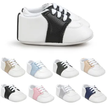 פעוט רך התחתונה, נעלי ספורט לתינוקות בייבי מוקסינים עור Pu העריסה שרוכים נעלי תינוק