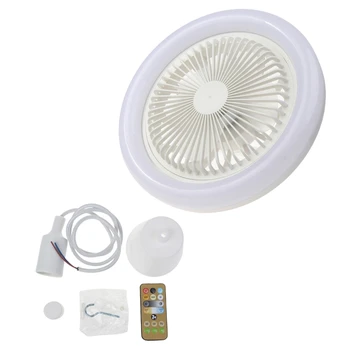 10.2 אינץ E27 30W 86‑265V מאוורר LED המצורף מאוורר תקרה Dimmable מאוורר תקרה עם אור LED בית השינה חי