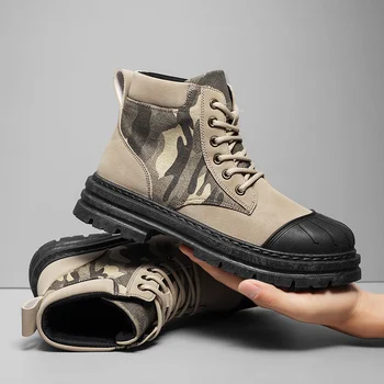 גברים מגפי צבא הסוואה בד מגפי כוח מיוחד טקטי המדבר בקרב גברים מגפי חיצוני נעלי ספורט נעלי מגפי קרסול