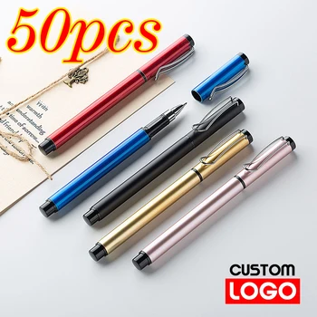 50pcs מותאם אישית לוגו מתכת ג ' ל עט עסקים חתימת עט מלון פרסום מתנה עט אותיות שם משרד מכשירי כתיבה הסיטוניים