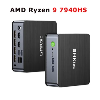 GMKtec K4 AMD Ryzen 9 7940HS Mini PC DDR5 32GB 1TB Pcie4.0 NVMe SSD Windows 11 Pro WIFI6 BT5.2 שולחן מחשב למשחקים