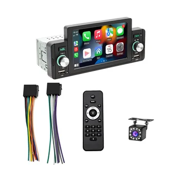5 אינץ ' יחיד דין סטריאו לרכב אלחוטית CarPlay Android Auto-ראי קישור,מסך מגע רדיו Bluetooth גיבוי מצלמה,רדיו FM USB