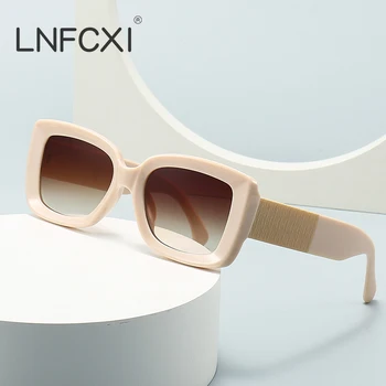 LNFCXI איכות בציר משקפי שמש נשים גברים מותג יוקרה בכיכר נסיעות משקפי שמש נקבה מגמה מסגרת אלגנטית Eyewear גוונים