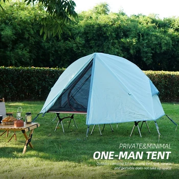אף אדם חיצוני קמפינג המיטה אוהל קל משקל ונוח רשת נגד יתושים נייד סגסוגת אלומיניום העמוד הפנימי